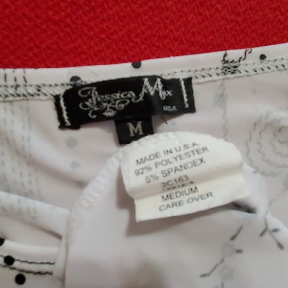 Jessica Max short sleeve white graphic print top Med. - Picture 3 of 6